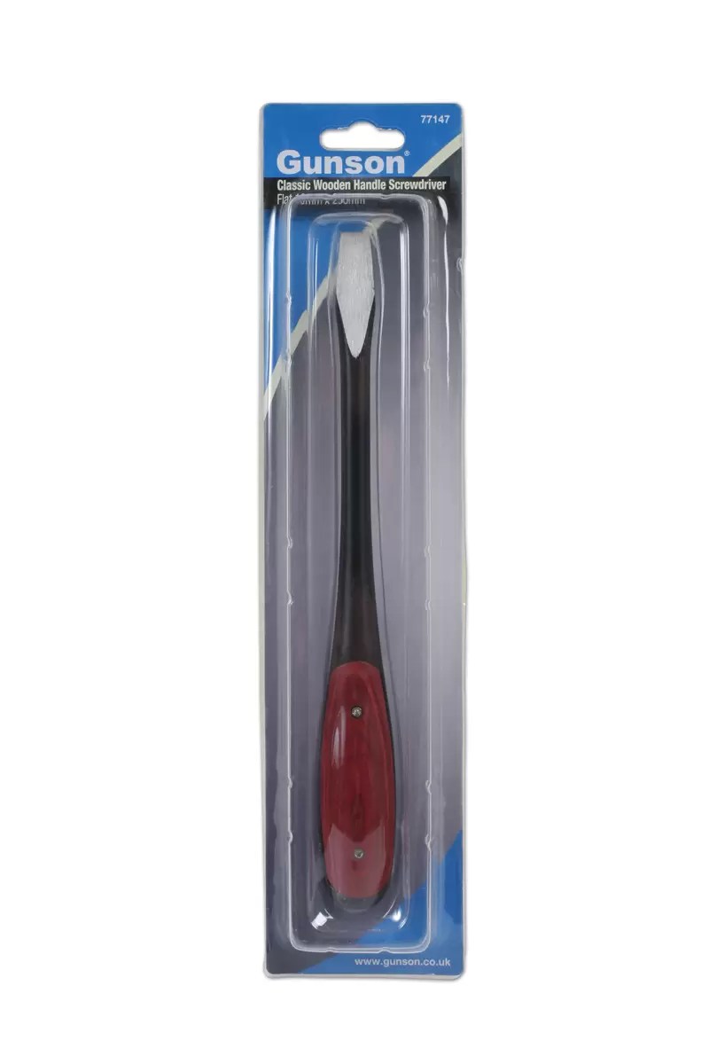 Gunson 77147 Classic Wooden Handle Screwdriver Flat 10mm x 250mm